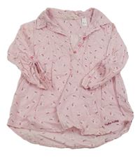 Růžovo-bílá pruhovaná polo halenka s Kitty H&M