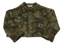 Khaki army riflová crop bunda M&Co.