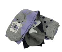 Nové - 3x šedo-fialové ponožky s obrázky 