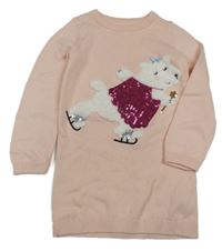 Světlemodré pletené šaty s ledním medvědem Bluezoo