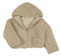 Béžová huňatá zateplená bunda s kapucí George