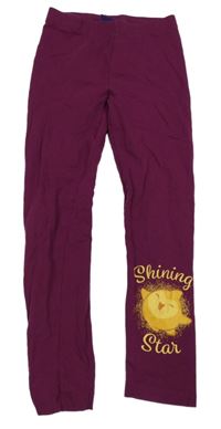 Vínové legíny s potiskem Disney