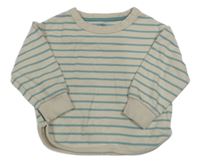 Béžovo-modrá pruhovaná mikina M&S