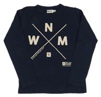 Tmavomodré triko s potiskem 