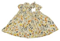 Nové - Vanilkovo-květované šaty s límečkem Next
