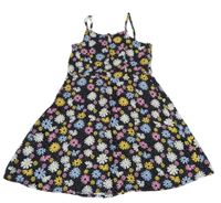 Nové - Černo-barevné květované šaty Primark