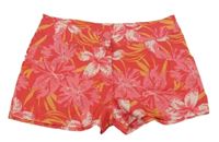 Růžovo-oranžové šusťákové kraťasy s listy Alive