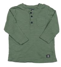 Khaki triko s kapsou a knoflíky