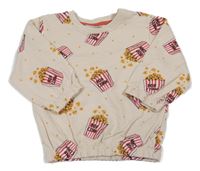 Béžová mikina s popcornem 