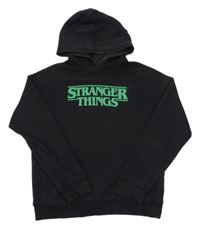 Černá mikina s kapucí - Stranger Things H&M