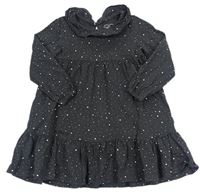 Tmavošedé hvězdičkované bavlněné šaty Next 