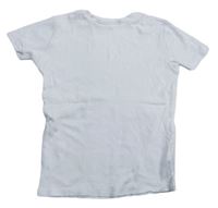 Bílé žebrované tričko Next 