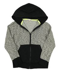 Šedo-černá propínací mikina s kapucí H&M