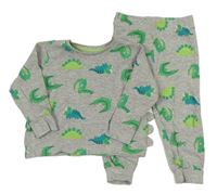 Šedé vzorované pyžamo s dinosaury Matalan