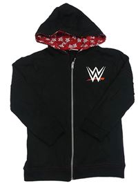 Černá propínací mikina s Wrestlerem a kapucí 