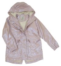 Světlerůžová nepromokavá zateplená parka s kapucí George 