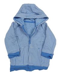 Modro-bílá pruhovaná propínací mikina s kapucí zn. George 