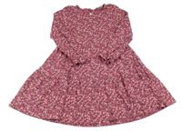 Tmavorůžové kytičkované bavlněné šaty Topolino 
