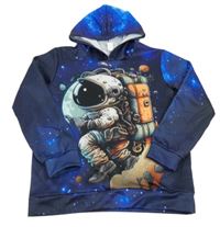 Tmavomodrá mikina s kosmonautem a kapucí 