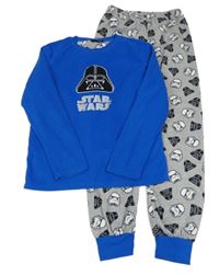 Safírovo-šedé fleecové pyžamo se Star Wars 
