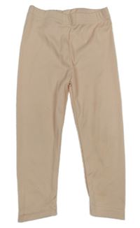 Světlerůžové žebrované legíny 