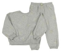 2set - Šedá melírovaná mikina s puntíky + tepláky H&M