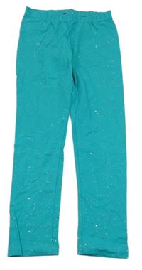 Tyrkysové legíny se třpytkami Yigga 