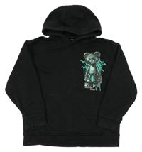 Černá mikina s medvídkem a kapucí Next