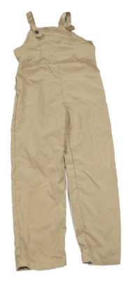 Béžové šusťákové laclové kalhoty 