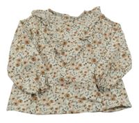 Béžová květovaná halenka s volánky Petit Indi