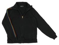 Černá propínací mikina s proužky Next