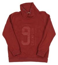 Červená mikina s nápisem a komínovým límcem Name it