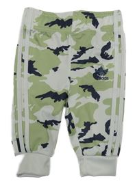 Smetanovo-khaki sportovní kalhoty s logem Adidas