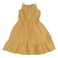 Oranžové vzorované šaty s průstřihem H&M