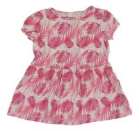 Světlerůžovo-růžové vzorované bavlněné šaty Lupilu 