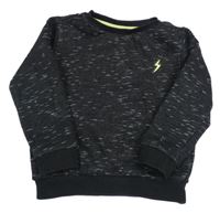 Černo-bílá melírovaná mikina s bleskem F&F