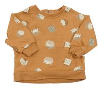 Oranžovobéžová mikina s ježky Maybe baby