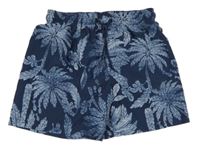 Tmavomodré plážové kraťasy s listy H&M