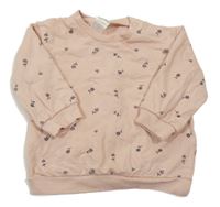 Světlerůžová květovaná mikina H&M