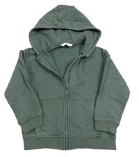 Khaki propínací mikina s kapucí M&S