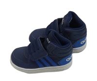 Tmavomodré koženkové kotníčkové teplé boty Adidas vel. 22
