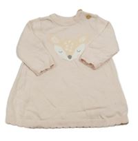 Světlepudrové pletené šaty s liškou Mothercare