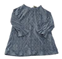 Břidlicové žebrované vzorované sametové šaty Zara