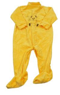 Pomerančový sametový overal s medvídkem 