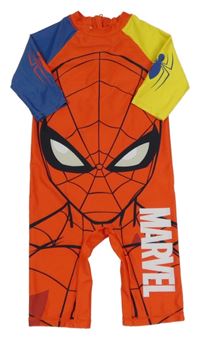 Červeno-žluto-tmavomodrý UV overal se Spider-manem George