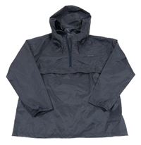 Tmavomodrá šusťáková nepromokavá funkční větrovka s kapucí Quechua