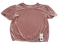 Nové - starorůžové sametové crop tričko St. Bernard