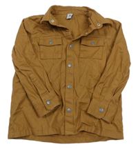 Hnědá riflová košilová bunda Tu