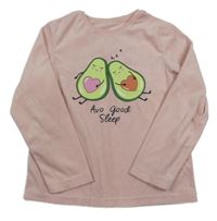 Světlerůžová plyšová pyžamová mikina s avokády PRIMARK