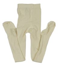 Smetanové žebrované punčocháče H&M